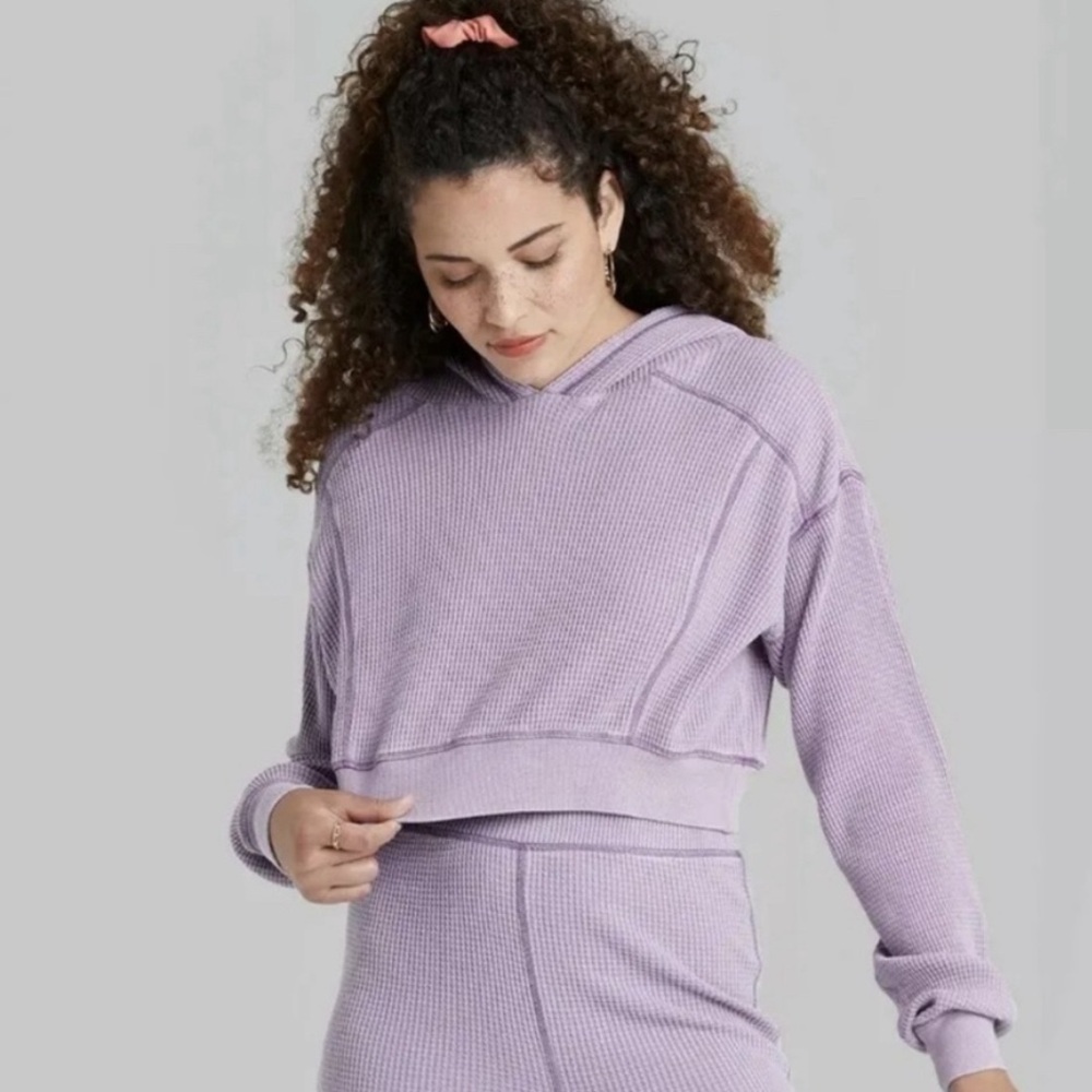 NWT Wild Fable Lilac Thermal Lounge Hoodie